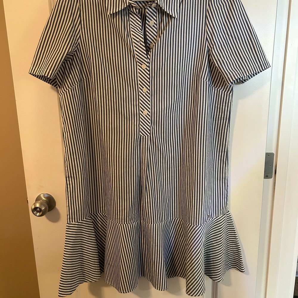 Tommy Hilfiger Navy and White Striped